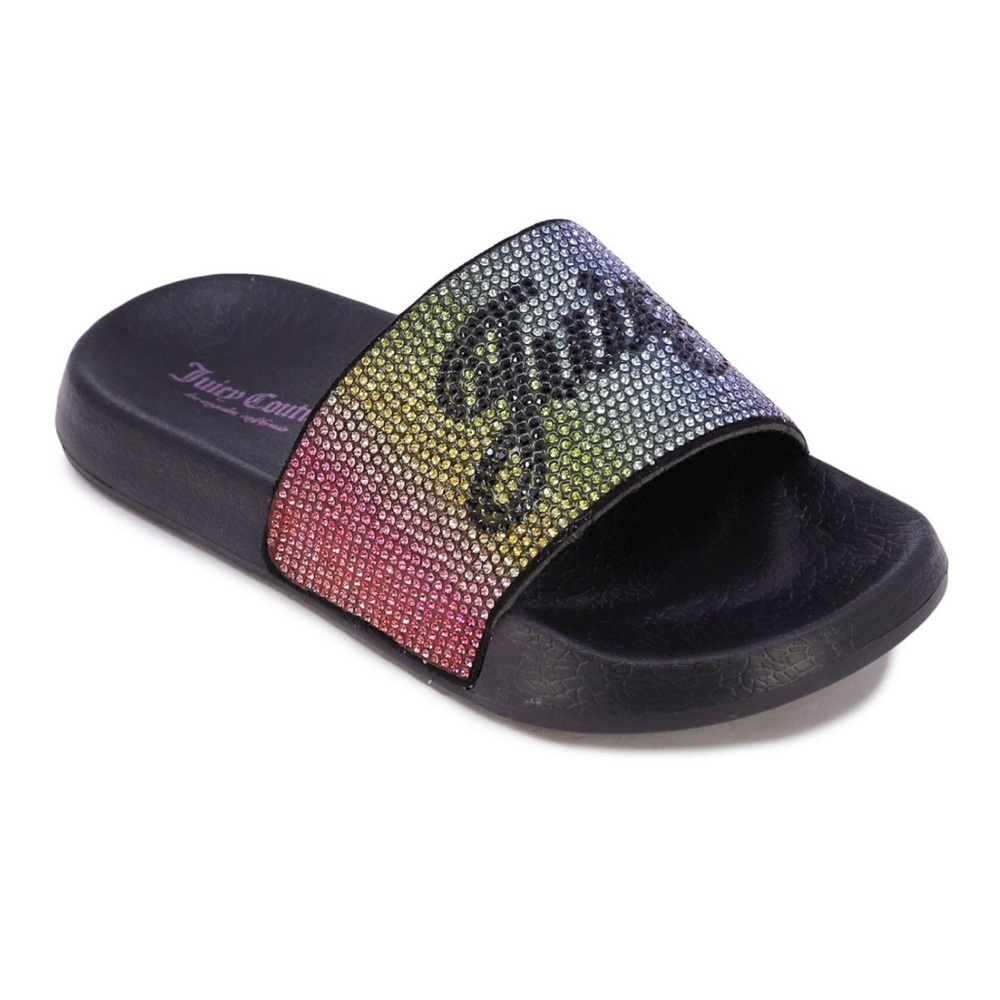 Girls Juicy Couture Multicolor Rhinestone Slides